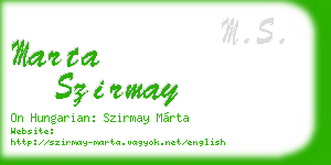 marta szirmay business card